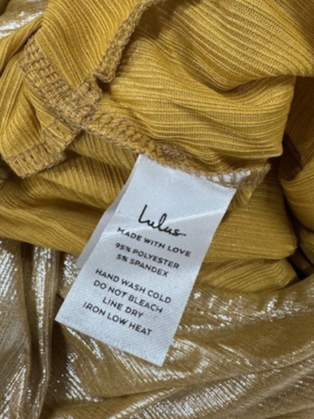 Lulus Shining Beauty Metallic Gold Long Sleeve Top NWT - Picture 8 of 9